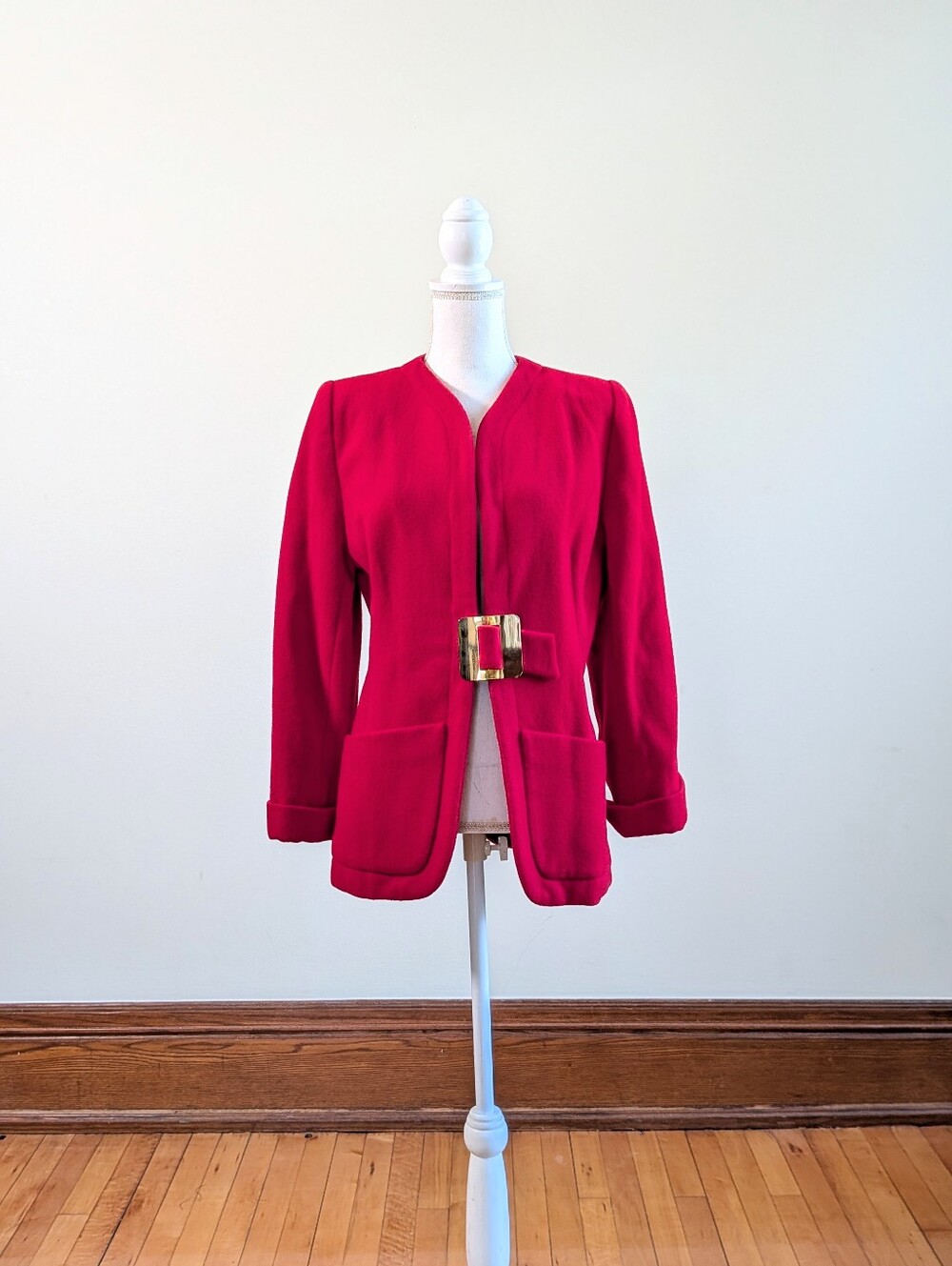 Rare Vintage Designer Red Wool Jacket